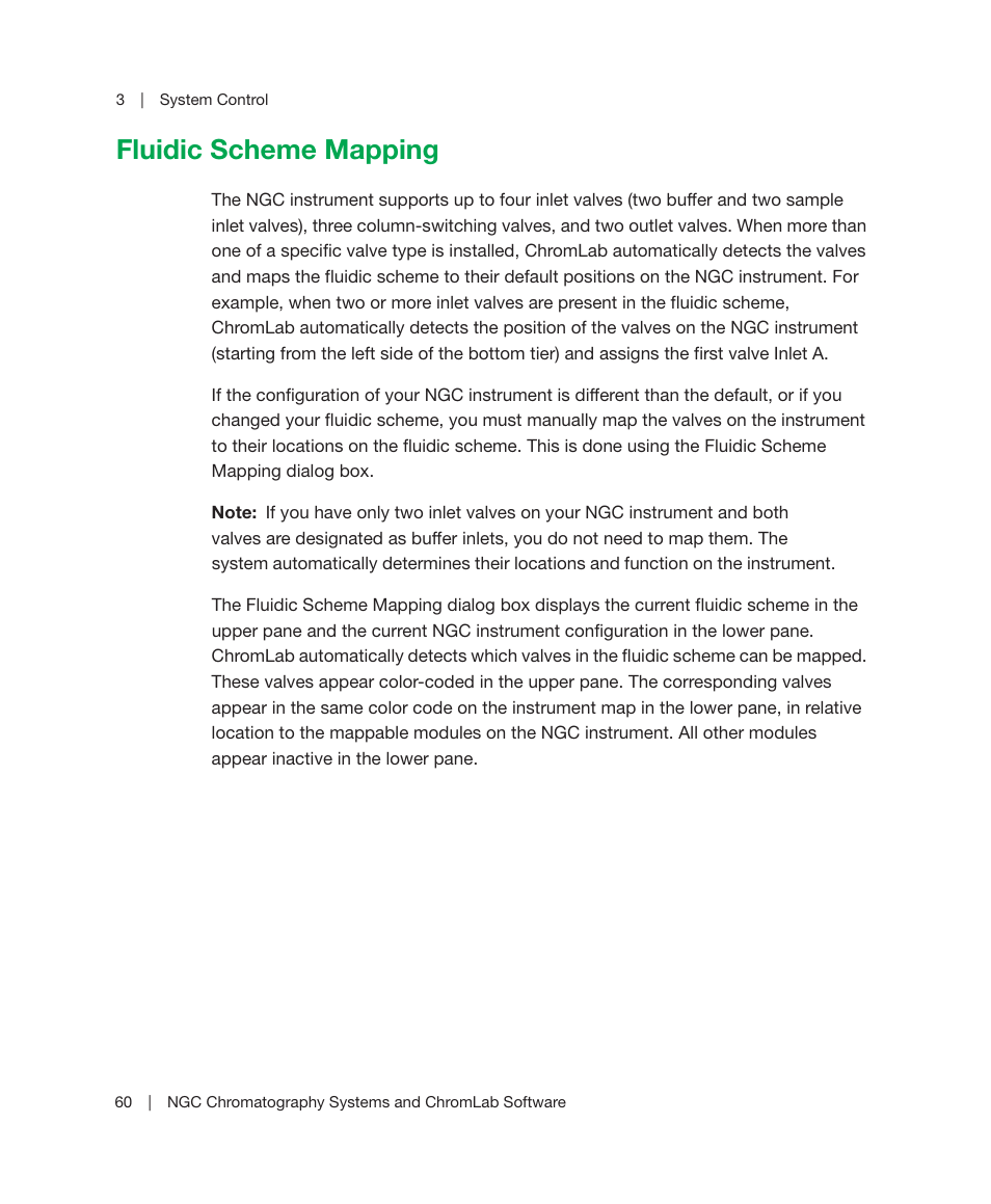 Fluidic scheme mapping, Scheme. see, For details | Bio-Rad ChromLab™ Software User Manual | Page 62 / 300