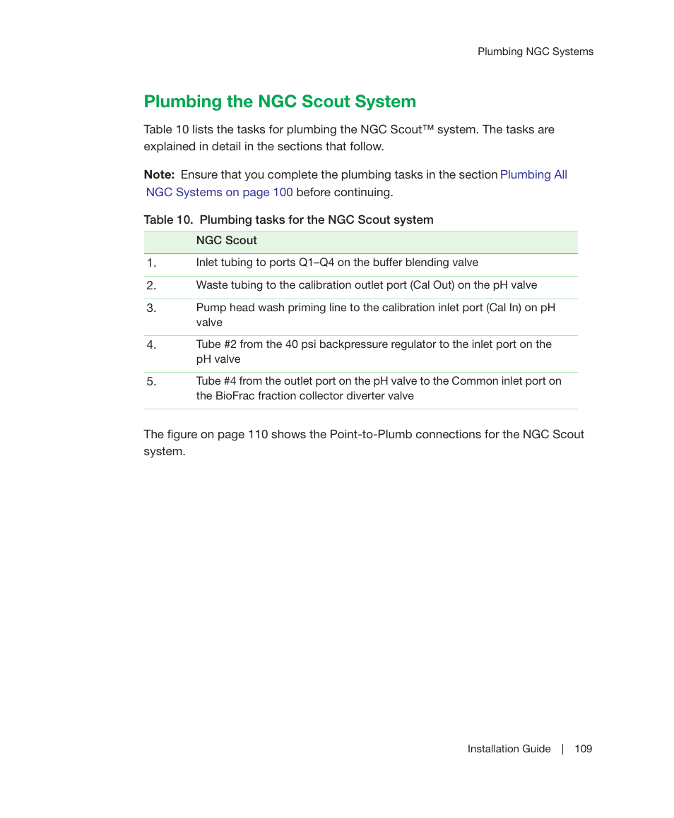Plumbing the ngc scout system | Bio-Rad ChromLab™ Software User Manual | Page 111 / 178