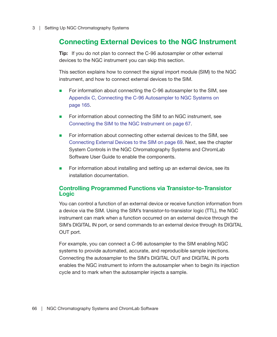 Connecting external devices to the ngc instrument | Bio-Rad ChromLab™ Software User Manual | Page 68 / 178