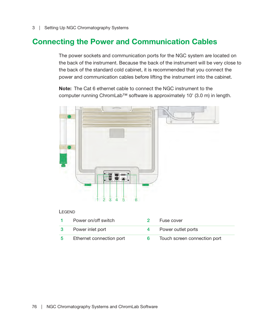 Connecting the power and communication cables | Bio-Rad ChromLab™ Software User Manual | Page 78 / 178