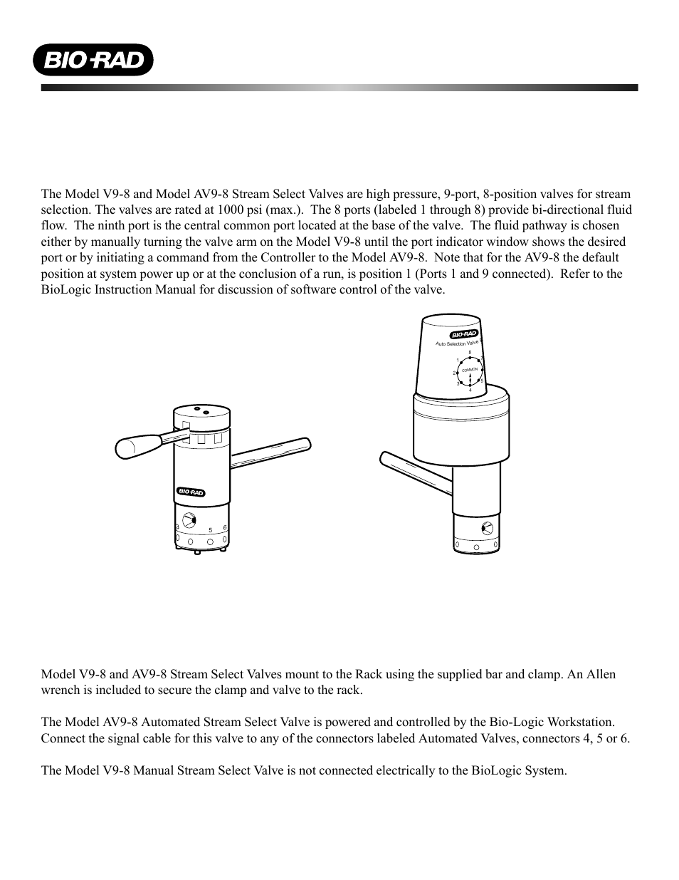 Bio-Rad BioLogic DuoFlow Valves User Manual | 4 pages