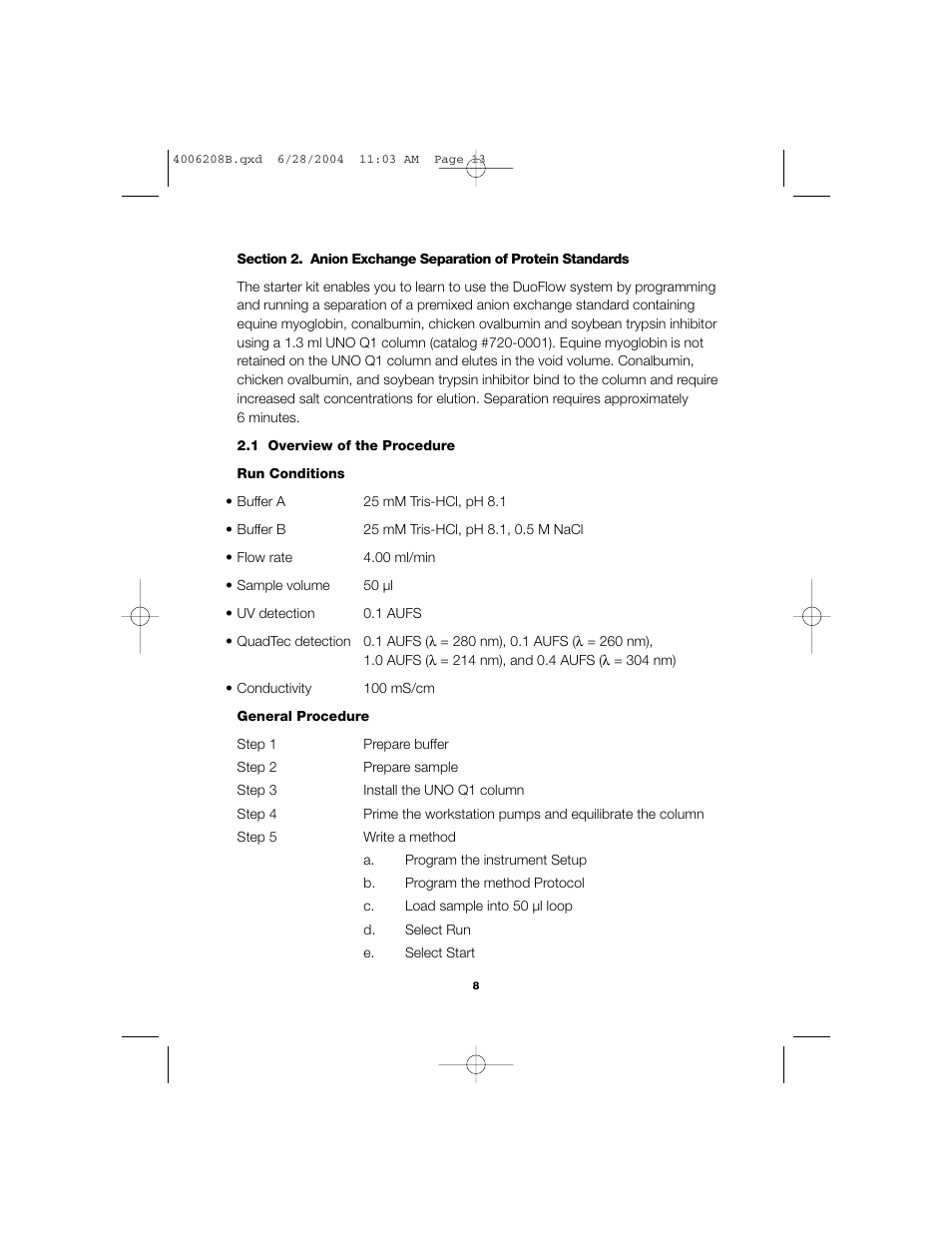 Bio-Rad BioLogic DuoFlow Pathfinder 80 System DuoFlow Chromatography System Starter Kit User Manual | Page 11 / 40