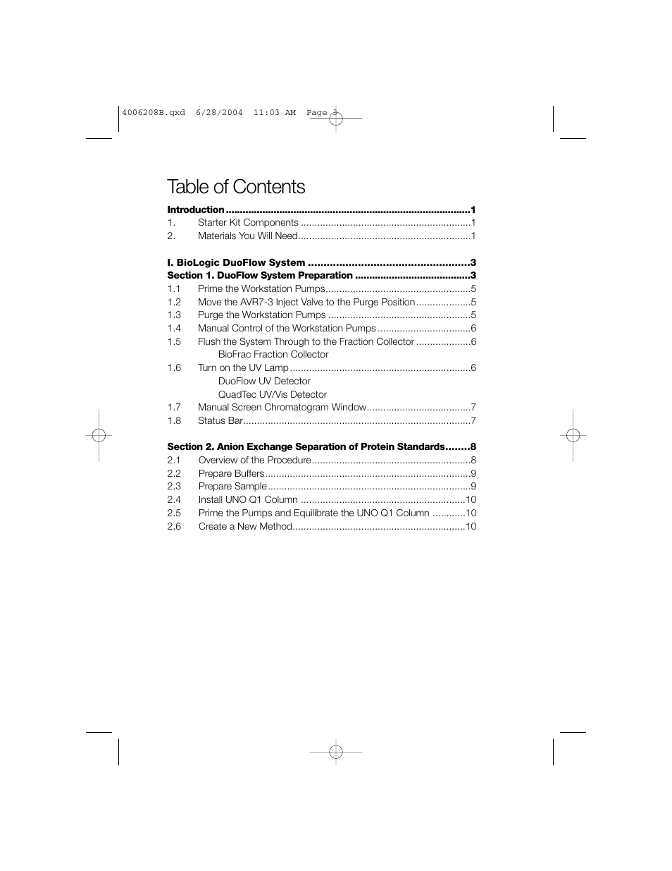 Bio-Rad BioLogic DuoFlow Pathfinder 80 System DuoFlow Chromatography System Starter Kit User Manual | Page 2 / 40