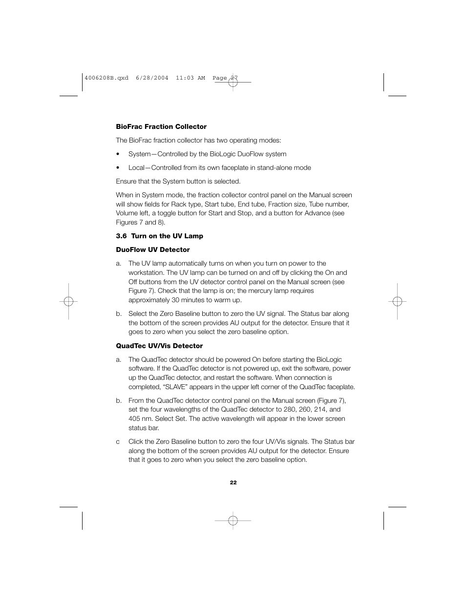 Bio-Rad BioLogic DuoFlow Pathfinder 80 System DuoFlow Chromatography System Starter Kit User Manual | Page 25 / 40