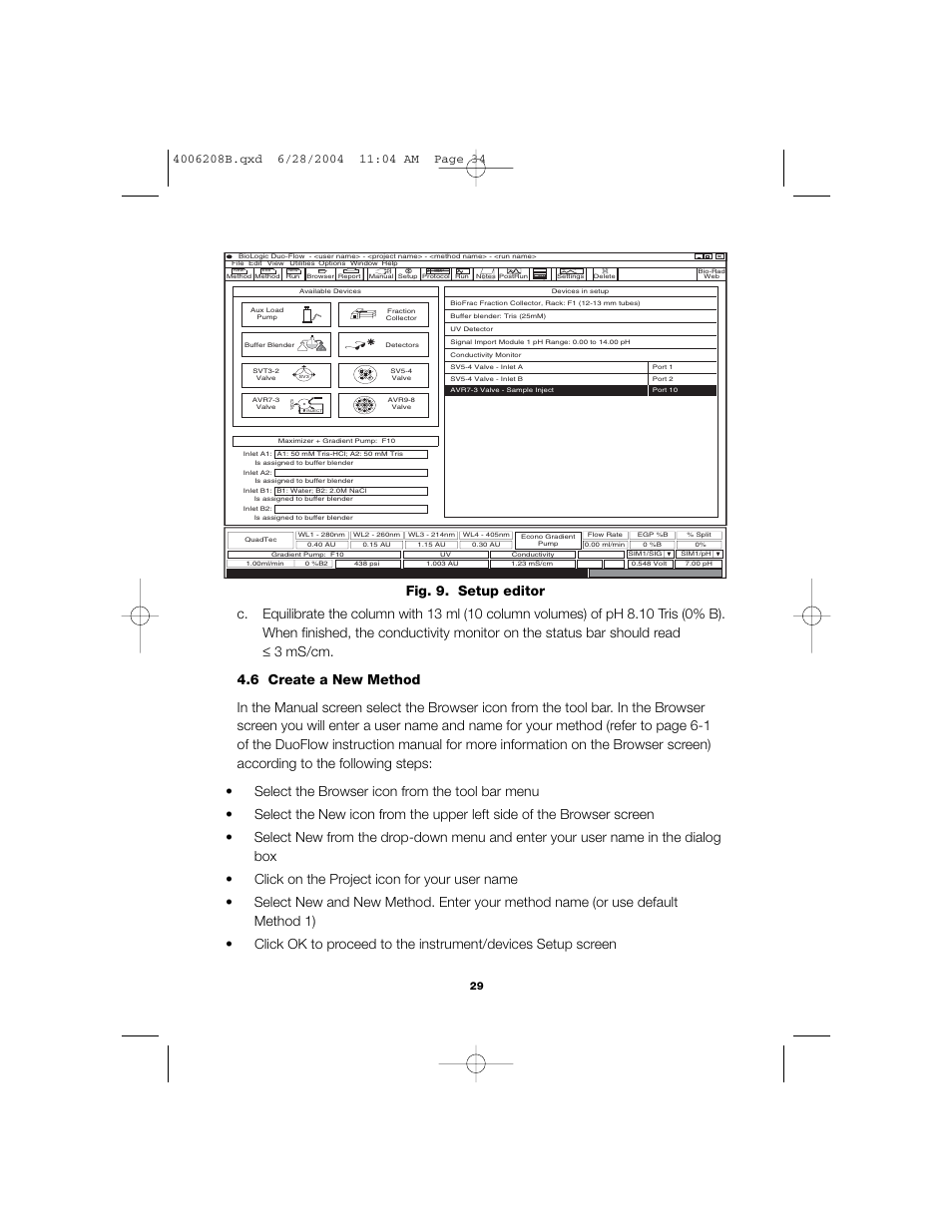 Fig. 9. setup editor | Bio-Rad BioLogic DuoFlow Pathfinder 80 System DuoFlow Chromatography System Starter Kit User Manual | Page 32 / 40
