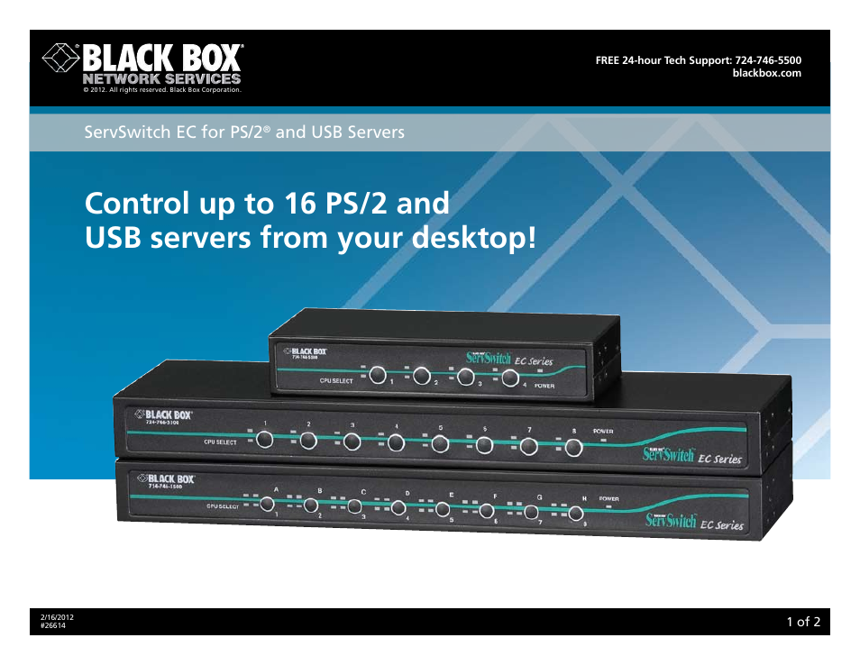 Black Box ServSwitch EC 26614 User Manual | 2 pages