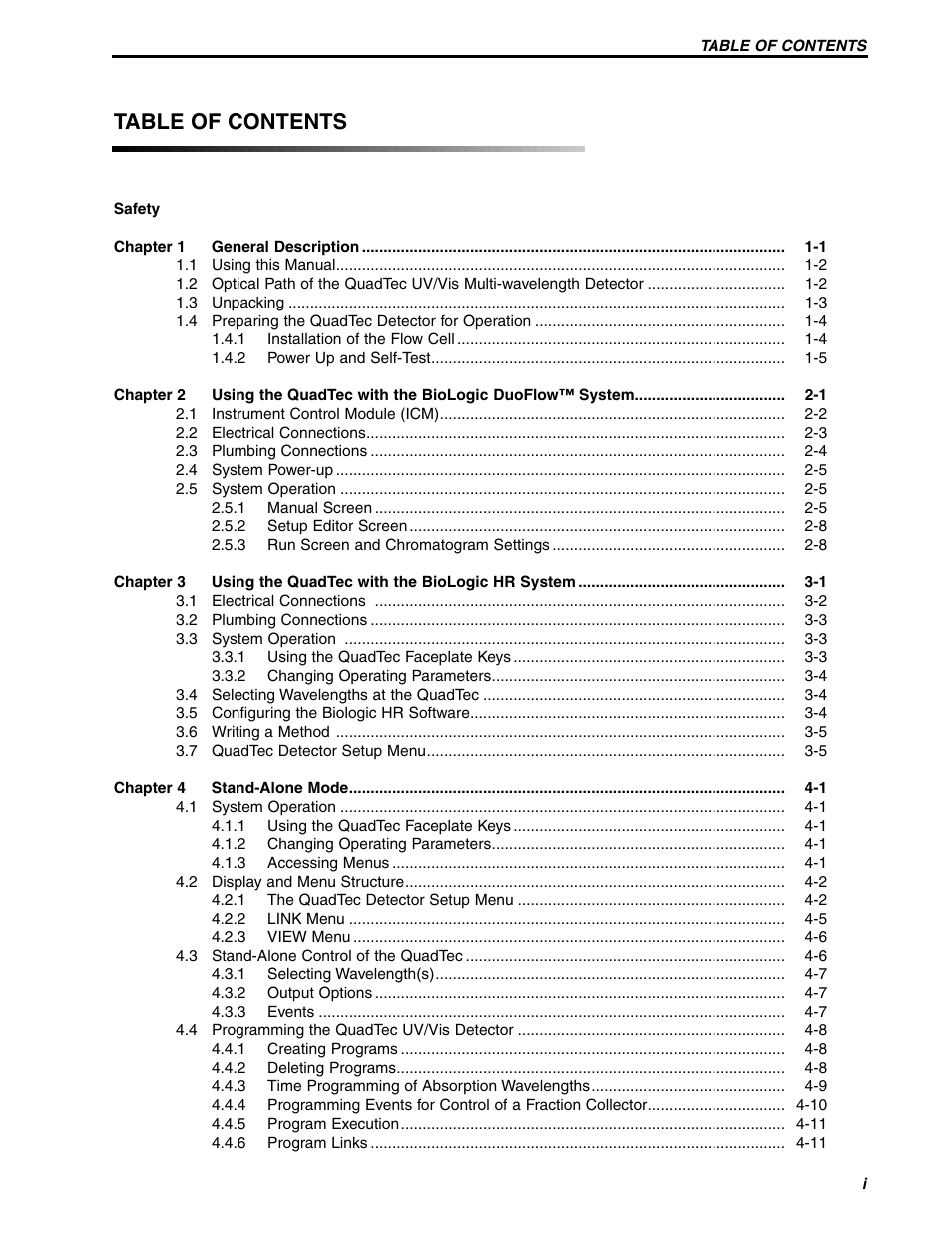 Bio-Rad BioLogic QuadTec™ Detector and Components User Manual | Page 4 / 58
