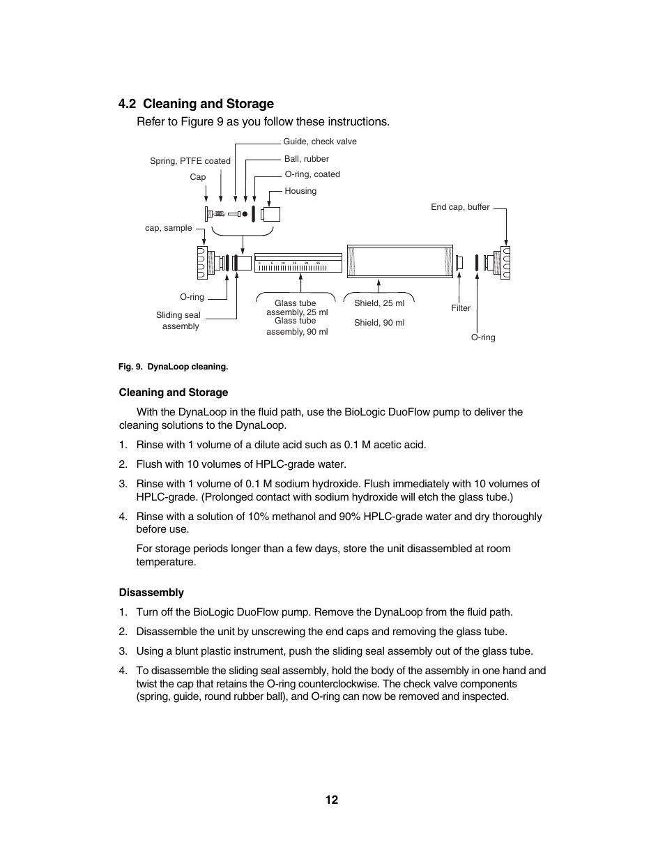 2 cleaning and storage, Refer to figure 9 as you follow these instructions | Bio-Rad BioLogic Sample Loading Loops User Manual | Page 16 / 20