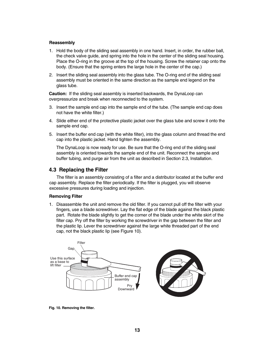 3 replacing the filter | Bio-Rad BioLogic Sample Loading Loops User Manual | Page 17 / 20