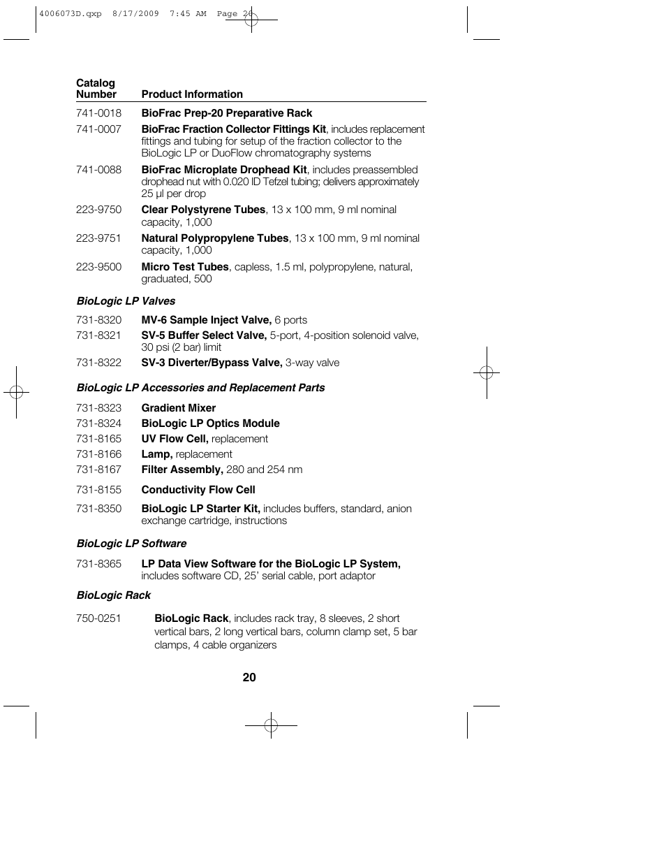 Bio-Rad BioLogic LP System User Manual | Page 24 / 28