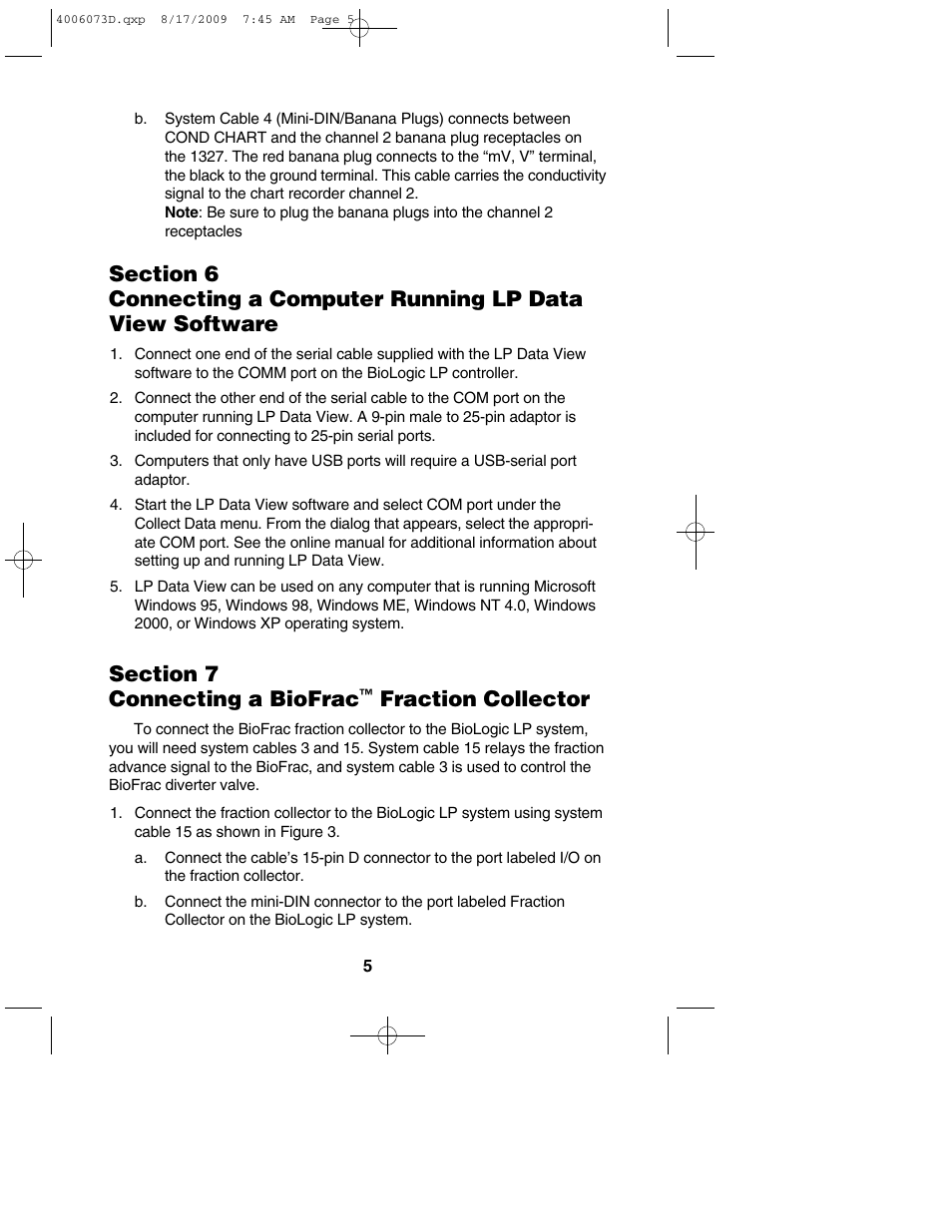 Fraction collector | Bio-Rad BioLogic LP System User Manual | Page 9 / 28