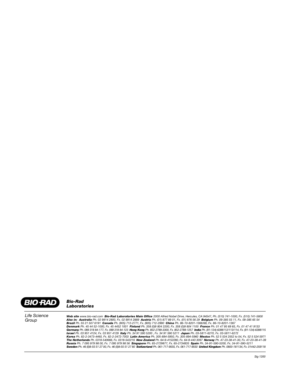 Life science group, Bio-rad laboratories | Bio-Rad BioLogic LP System User Manual | Page 106 / 106