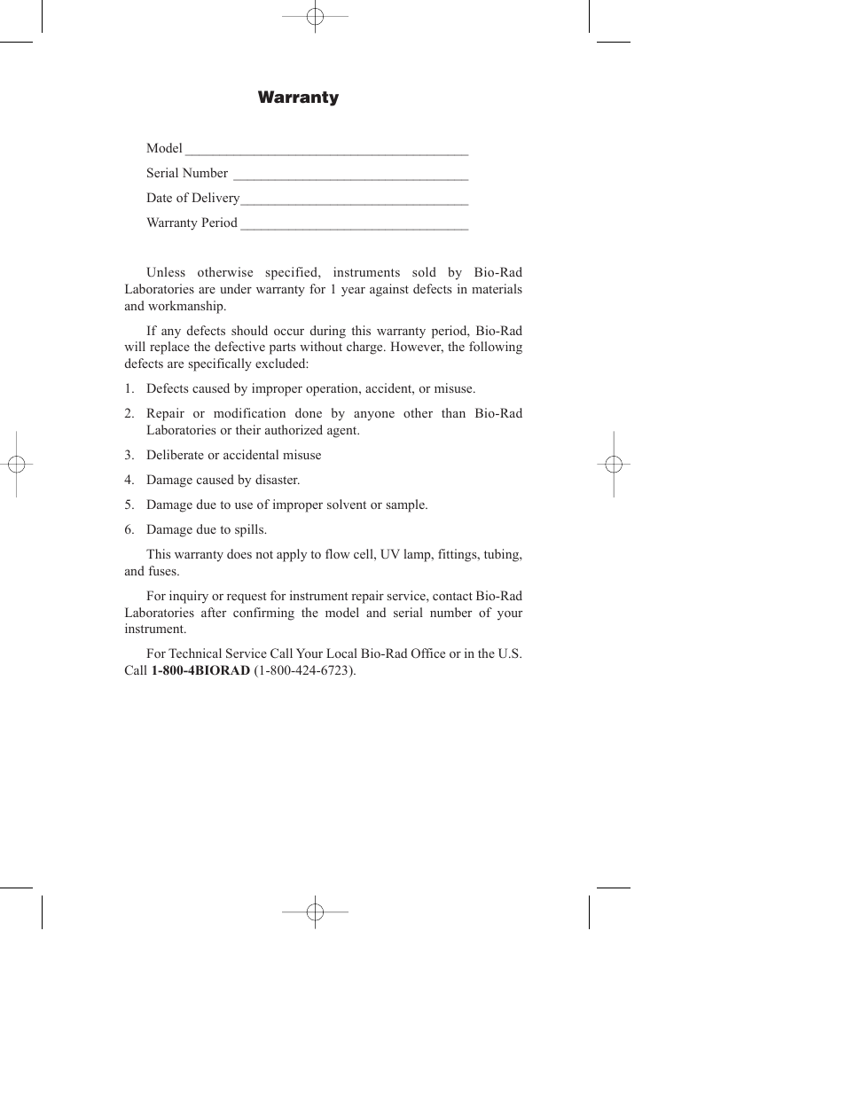 Bio-Rad Model EM-1 Econo™ UV Monitor User Manual | Page 2 / 23