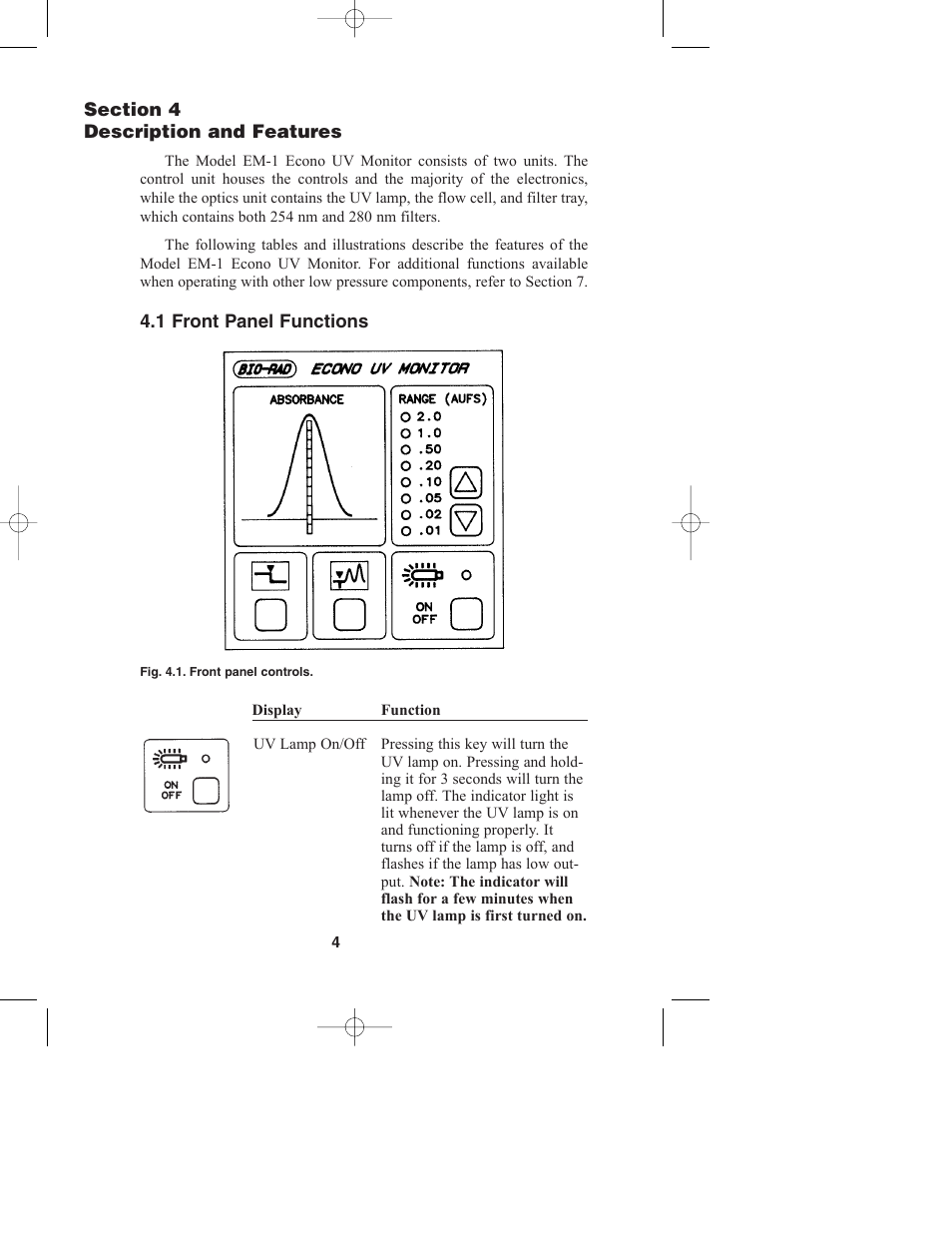 Bio-Rad Model EM-1 Econo™ UV Monitor User Manual | Page 7 / 23