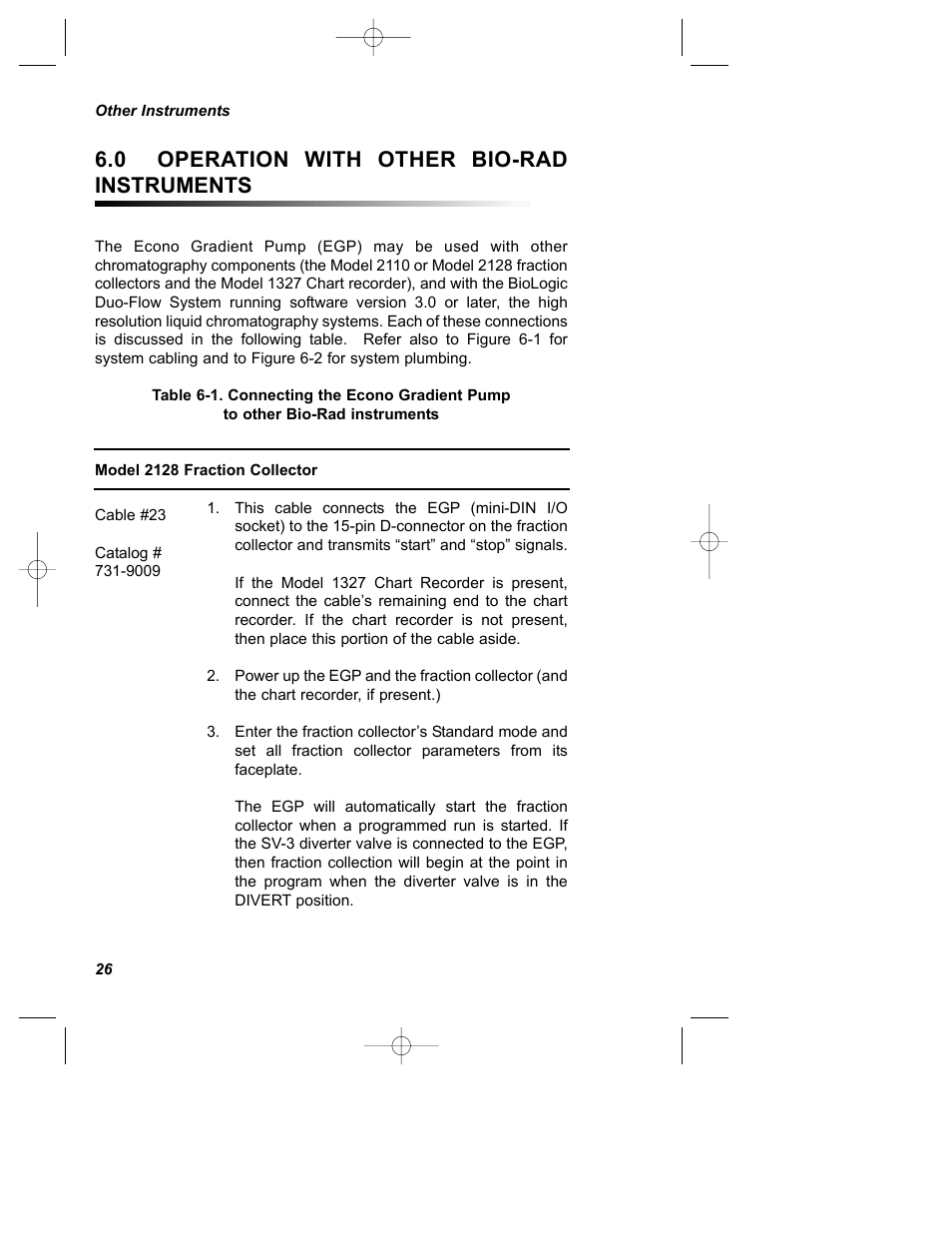 0 operation with other bio-rad instruments | Bio-Rad Econo Gradient Pump Kits User Manual | Page 30 / 51