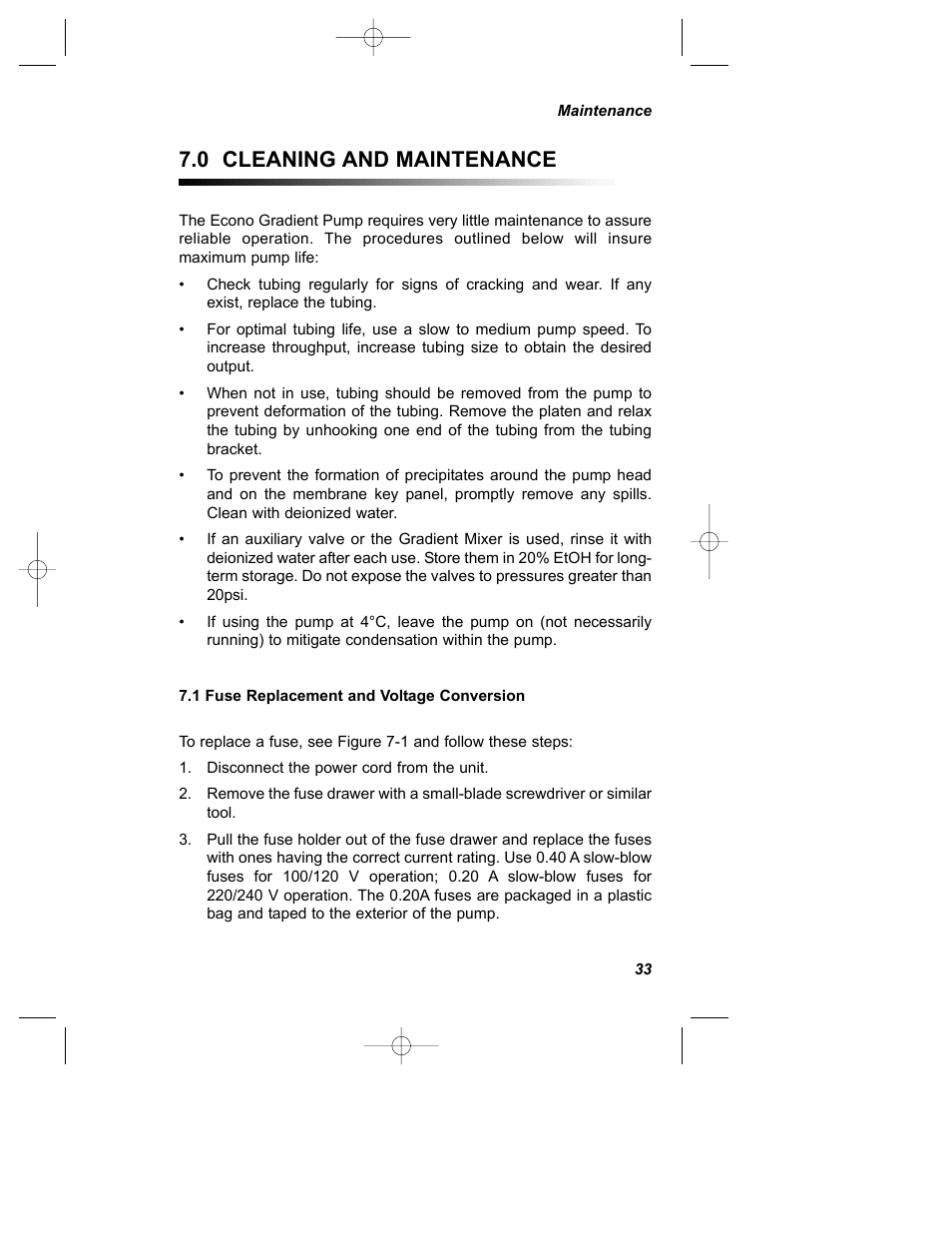 0 cleaning and maintenance | Bio-Rad Econo Gradient Pump Kits User Manual | Page 37 / 51