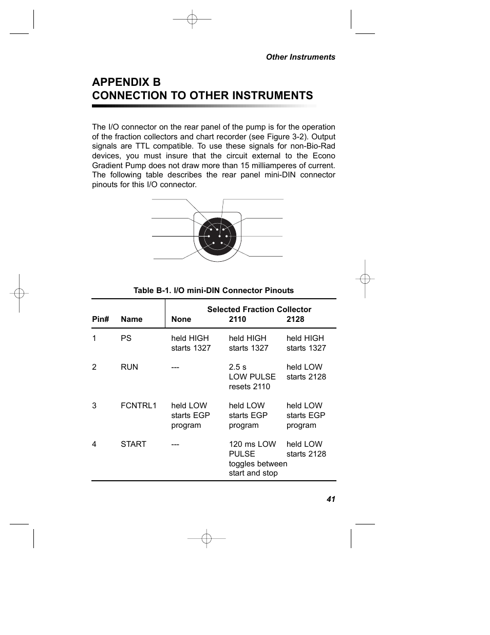 Appendix b connection to other instruments | Bio-Rad Econo Gradient Pump Kits User Manual | Page 45 / 51