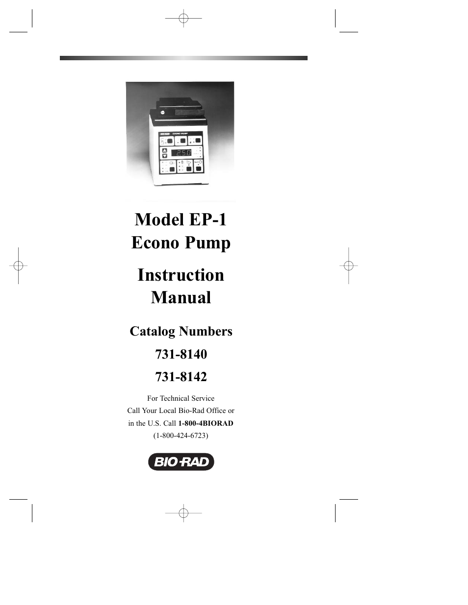 Bio-Rad Model EP-1 Econo Pump User Manual | 27 pages