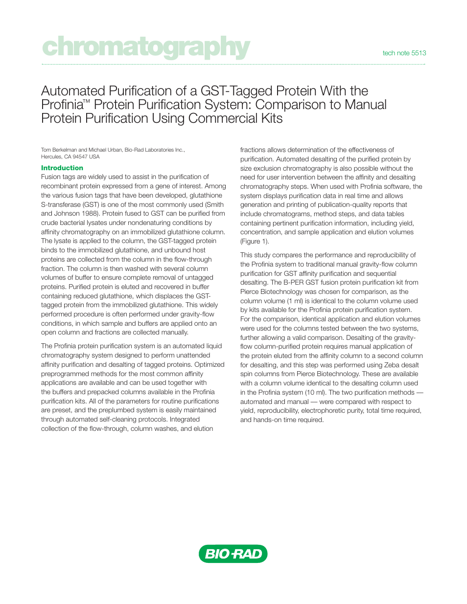 Bio-Rad Profinia™ Protein Purification Instrument User Manual | 4 pages