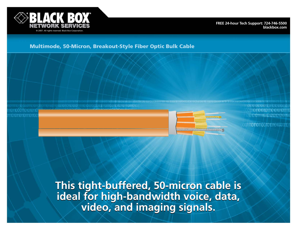 Black Box Fiber Optic Bulk Cable User Manual | 3 pages