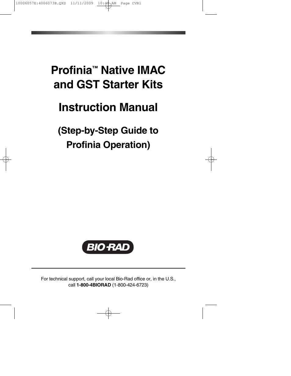 Bio-Rad Profinia Protein Purification System Kits User Manual | 24 pages