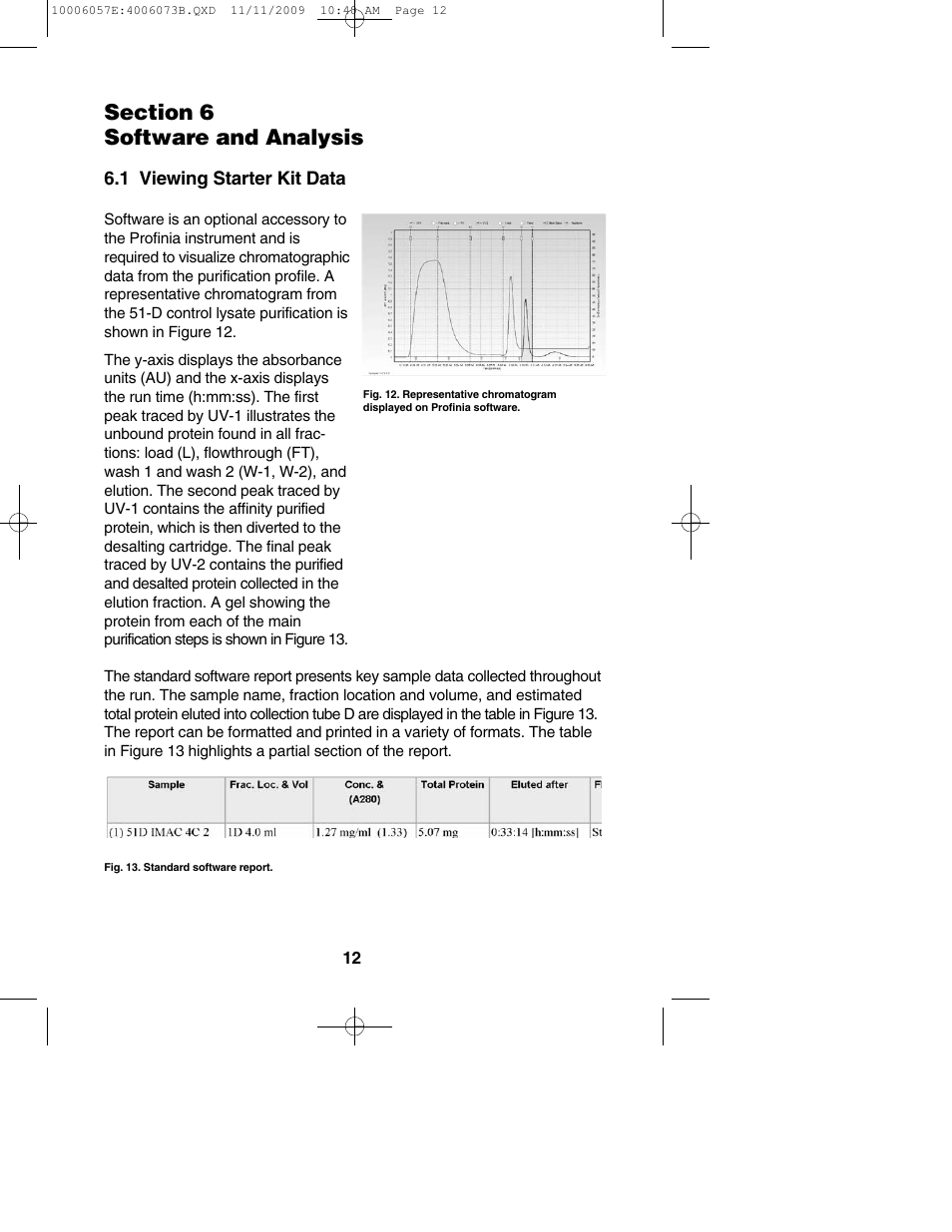 1 viewing starter kit data | Bio-Rad Profinia Protein Purification System Kits User Manual | Page 16 / 24