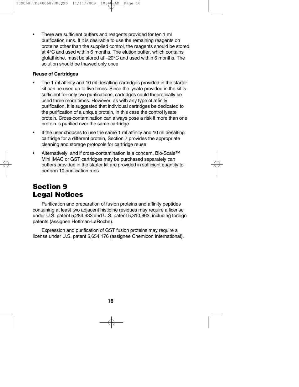 Bio-Rad Profinia Protein Purification System Kits User Manual | Page 20 / 24