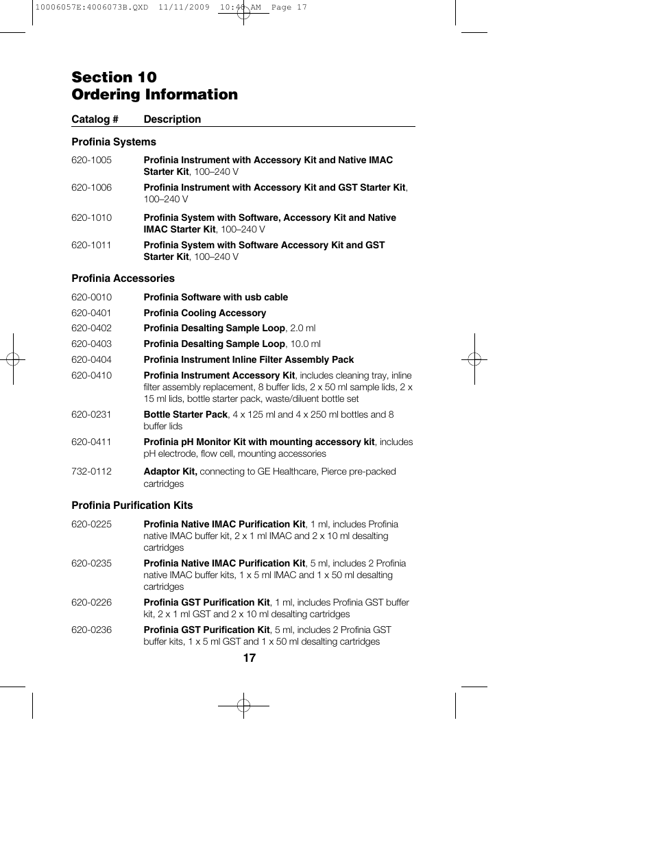 Bio-Rad Profinia Protein Purification System Kits User Manual | Page 21 / 24