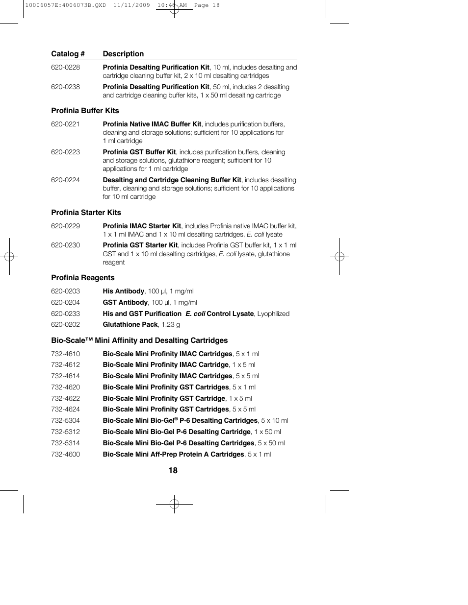 Bio-Rad Profinia Protein Purification System Kits User Manual | Page 22 / 24
