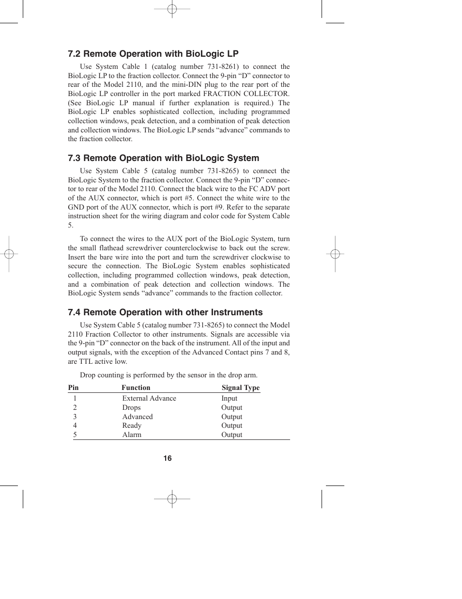 Bio-Rad Model 2110 Fraction Collector User Manual | Page 20 / 29