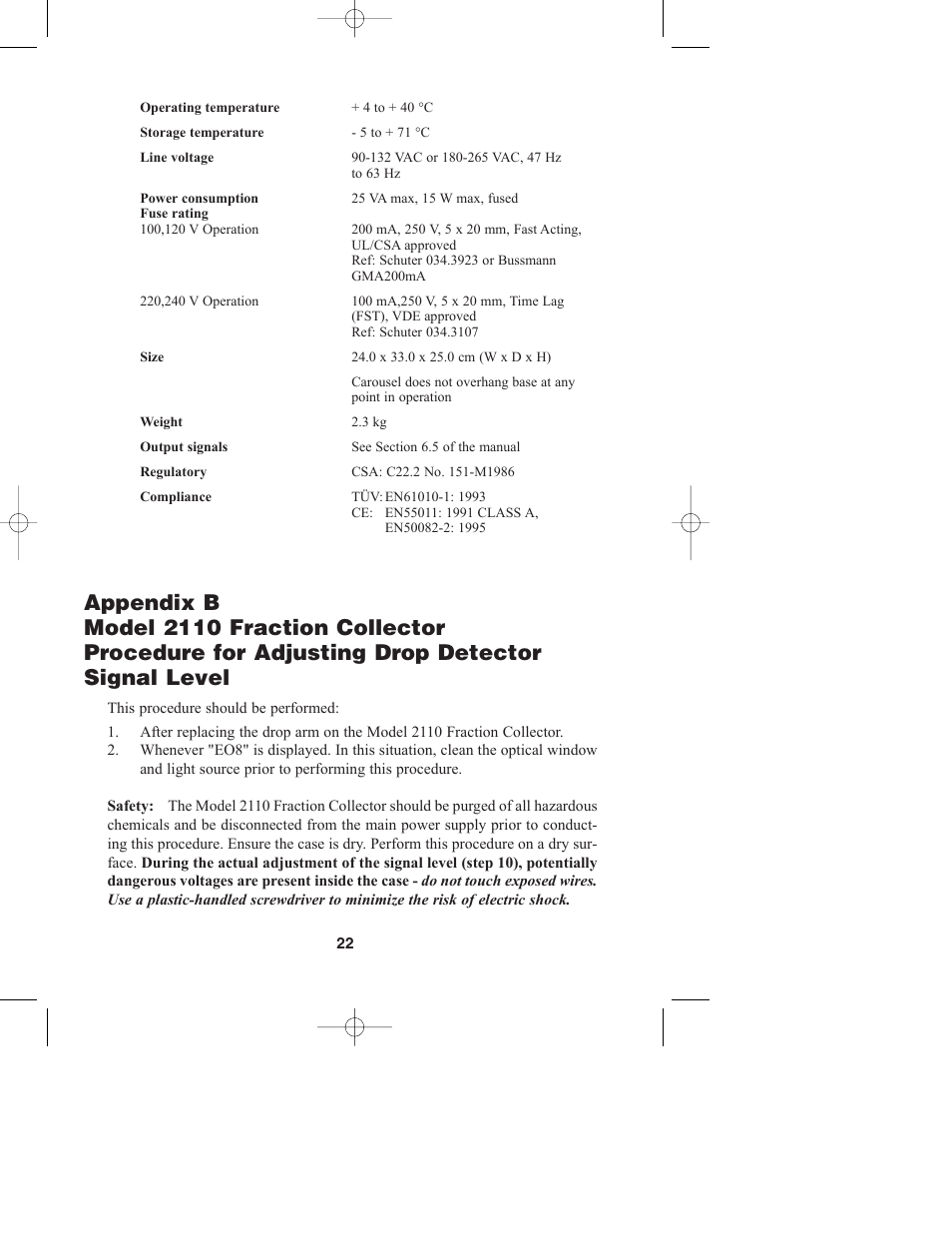 Bio-Rad Model 2110 Fraction Collector User Manual | Page 26 / 29