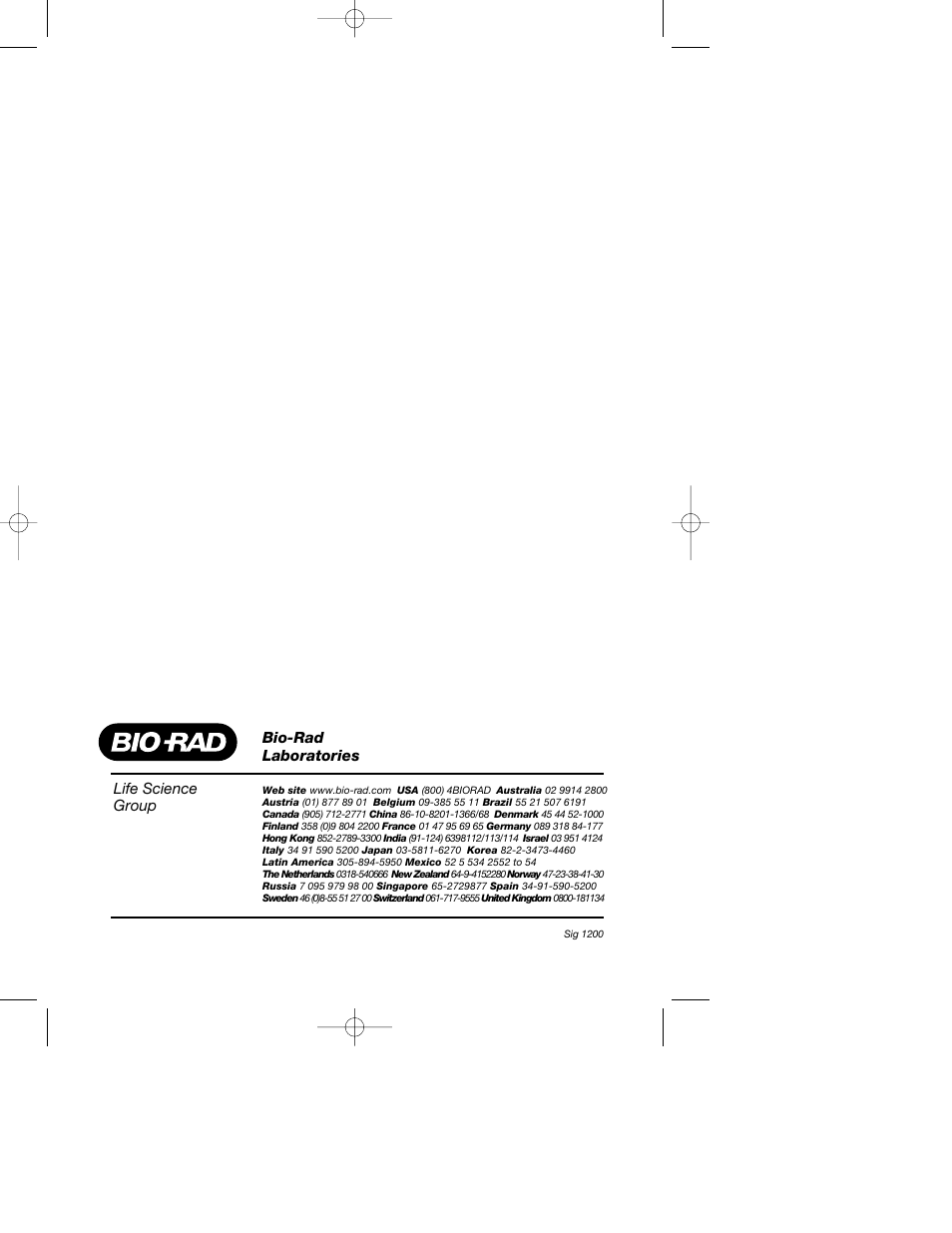 Bio-Rad Model 2110 Fraction Collector User Manual | Page 29 / 29