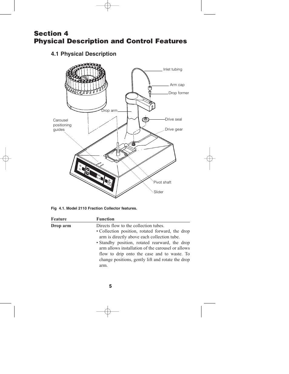 1 physical description | Bio-Rad Model 2110 Fraction Collector User Manual | Page 9 / 29