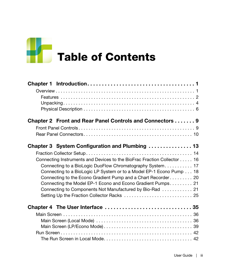 Bio-Rad BioFrac™ Fraction Collector User Manual | Page 5 / 106