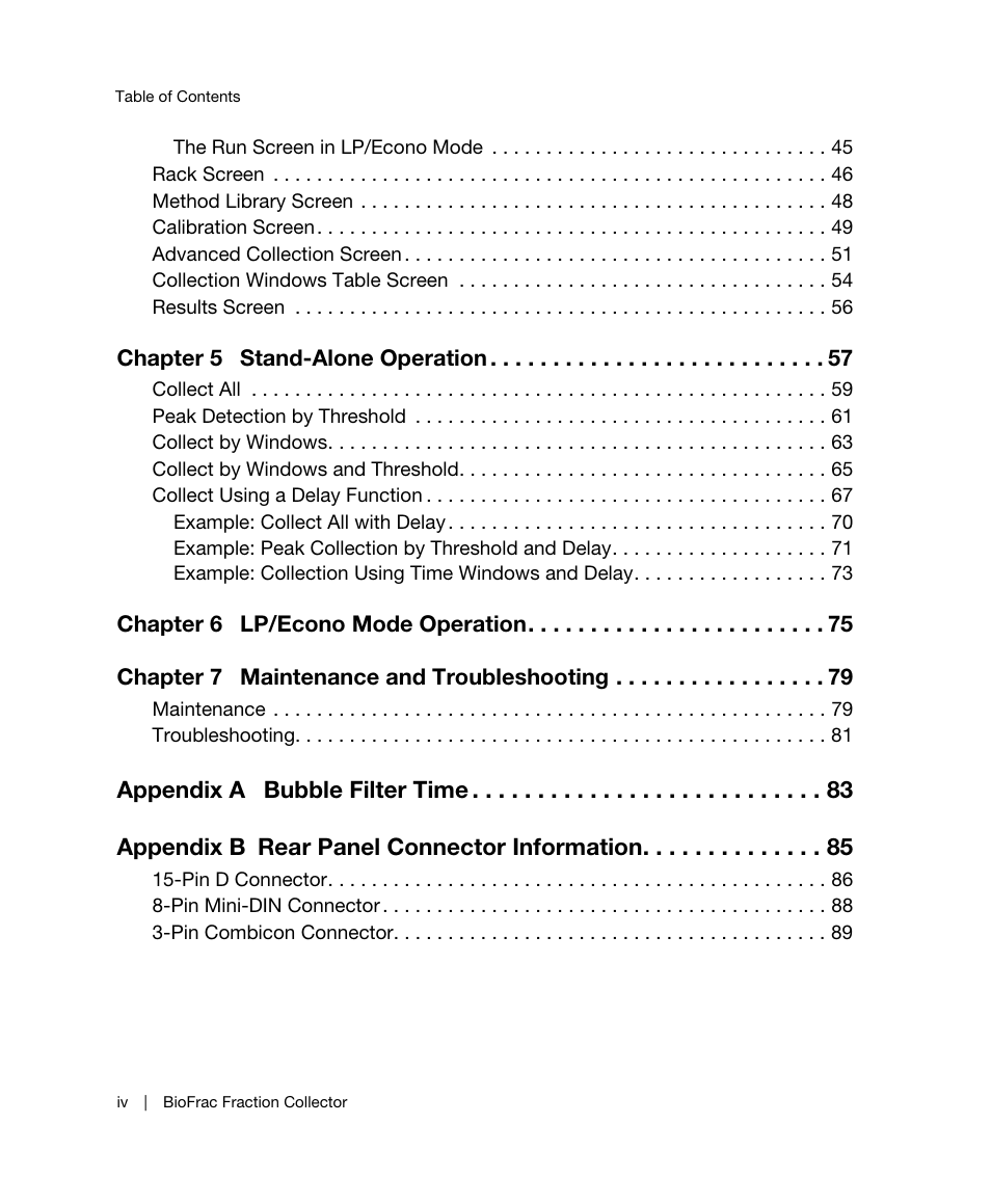 Bio-Rad BioFrac™ Fraction Collector User Manual | Page 6 / 106