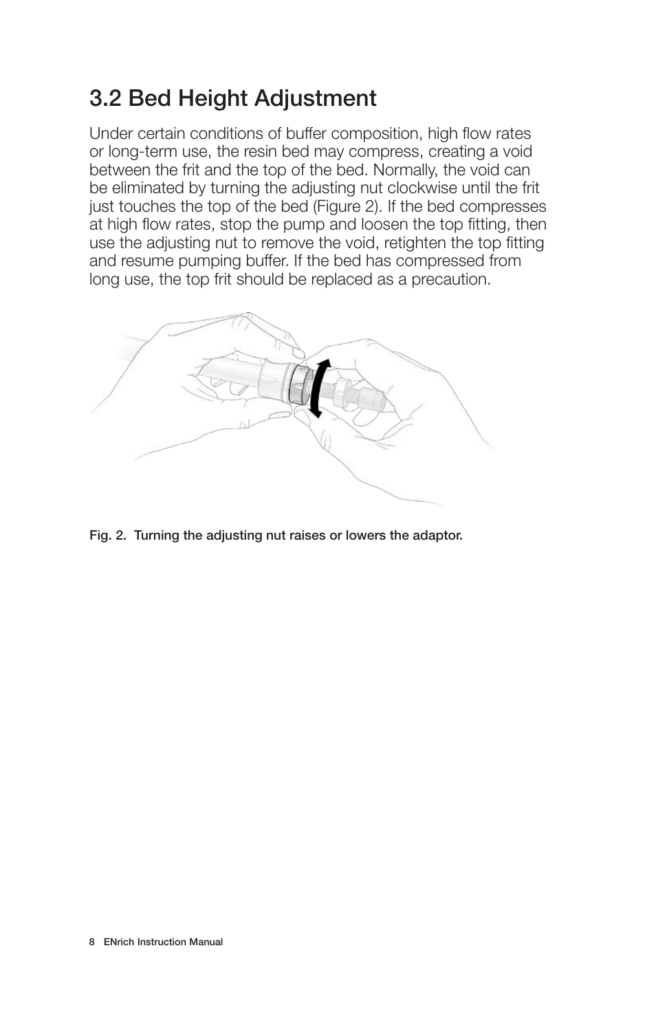 2 bed height adjustment | Bio-Rad ENrich™ High-Resolution Ion Exchange Columns User Manual | Page 12 / 20