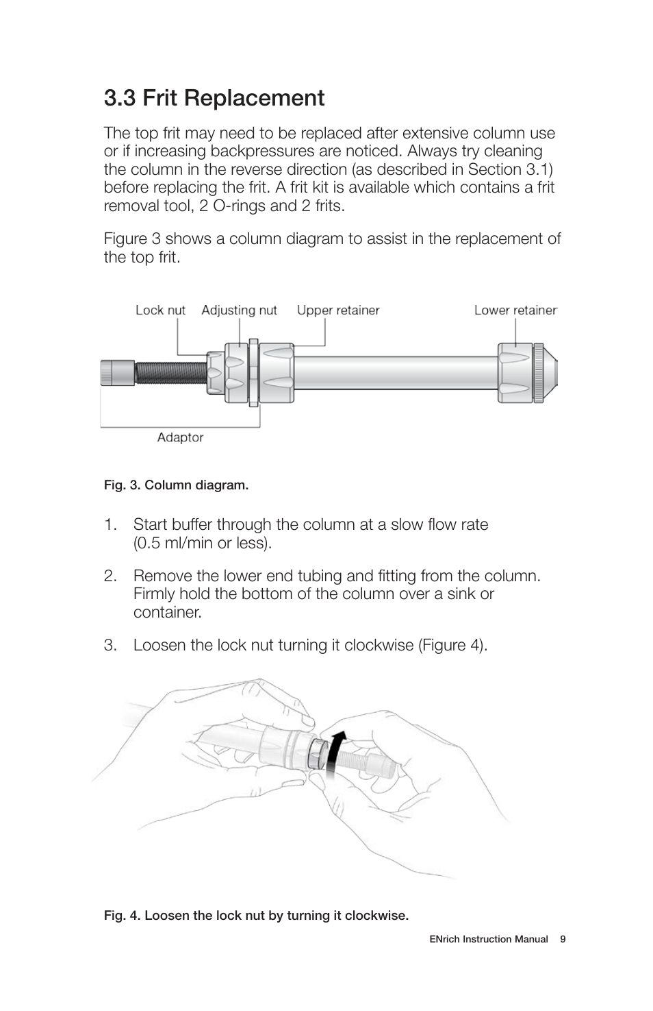 3 frit replacement | Bio-Rad ENrich™ High-Resolution Ion Exchange Columns User Manual | Page 13 / 20
