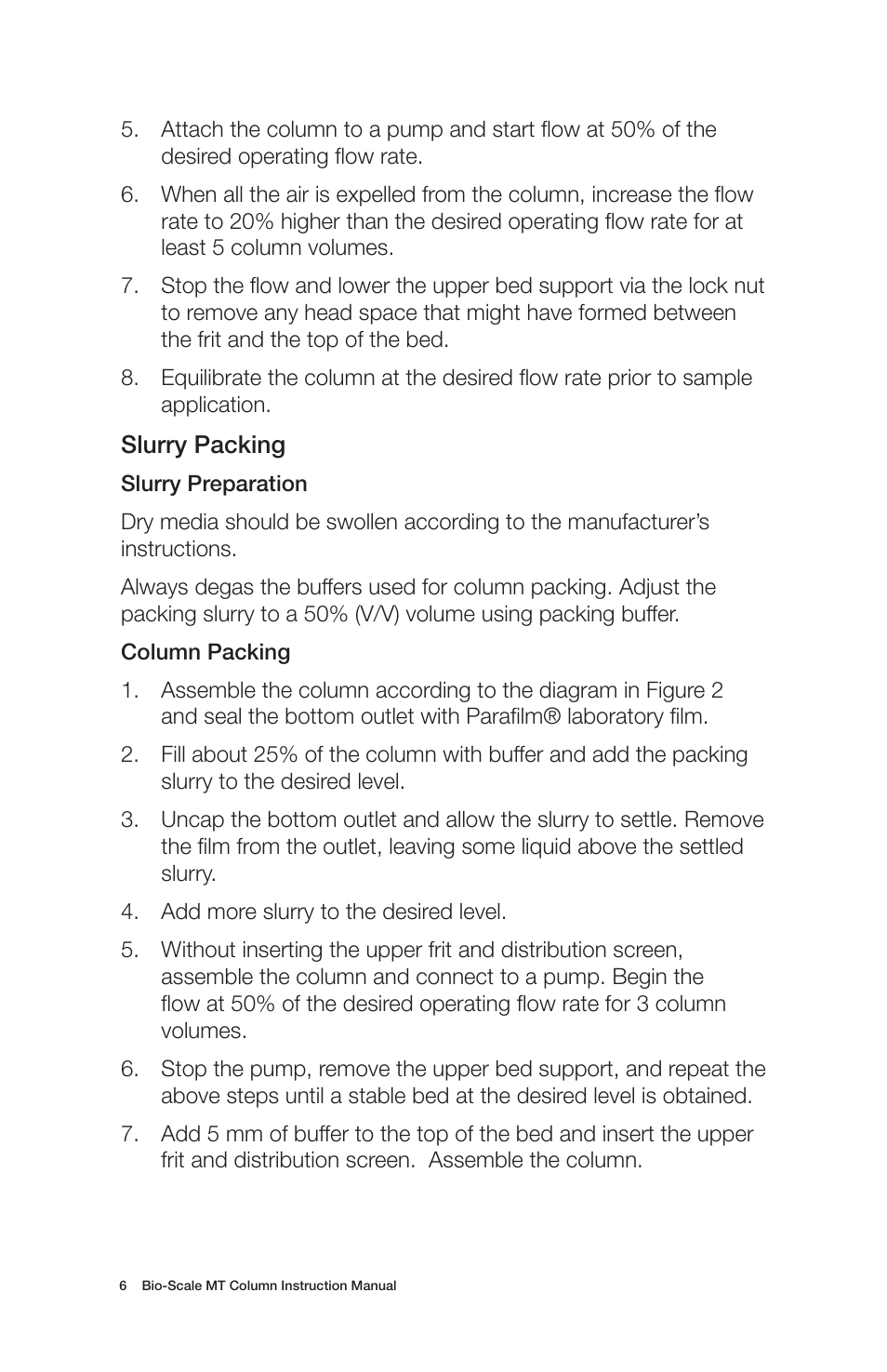 Bio-Rad Bio-Scale™ MT High-Resolution Empty Columns User Manual | Page 10 / 16