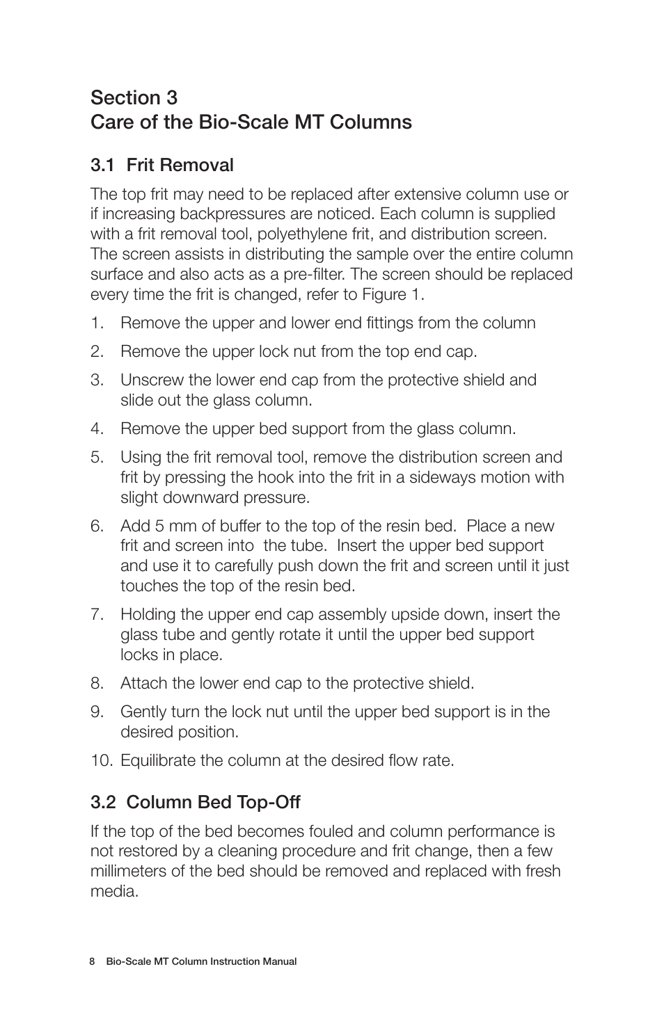 Bio-Rad Bio-Scale™ MT High-Resolution Empty Columns User Manual | Page 12 / 16