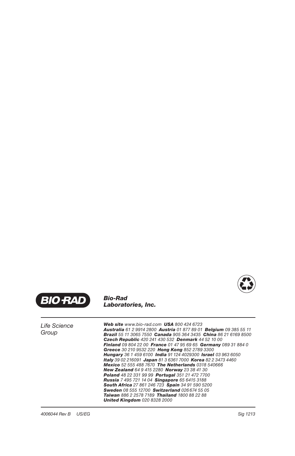 Life science group, Bio-rad laboratories, inc | Bio-Rad Bio-Scale™ MT High-Resolution Empty Columns User Manual | Page 16 / 16
