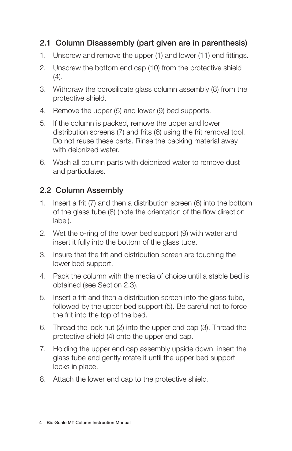 Bio-Rad Bio-Scale™ MT High-Resolution Empty Columns User Manual | Page 8 / 16