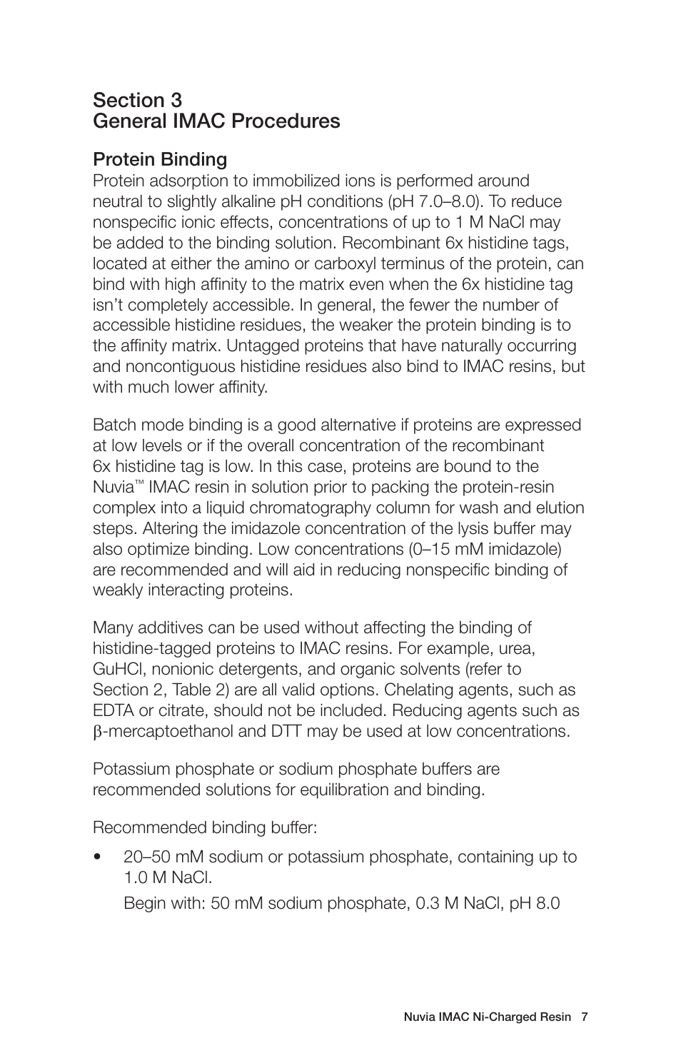 Bio-Rad Nuvia™ IMAC Resin User Manual | Page 11 / 40