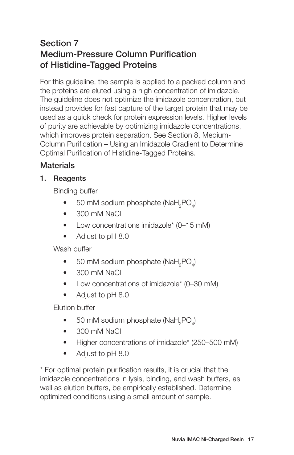 Materials | Bio-Rad Nuvia™ IMAC Resin User Manual | Page 21 / 40