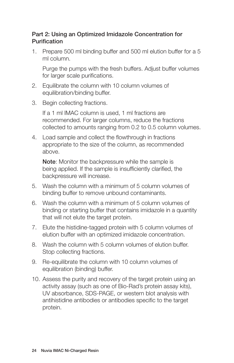 Bio-Rad Nuvia™ IMAC Resin User Manual | Page 28 / 40