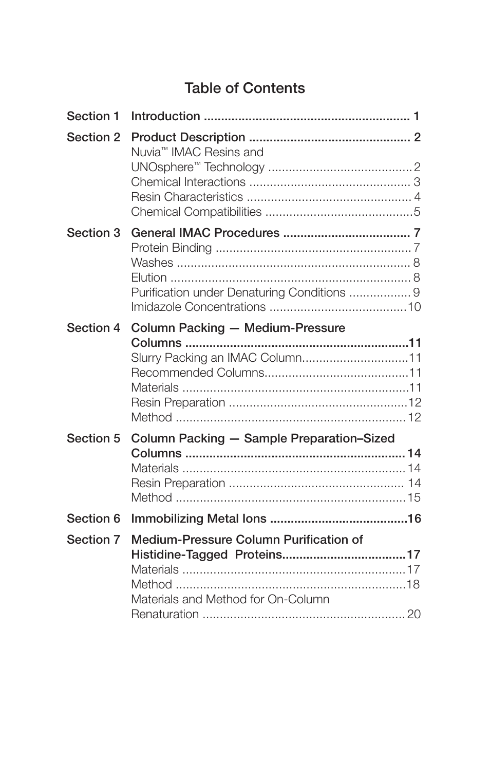 Bio-Rad Nuvia™ IMAC Resin User Manual | Page 3 / 40