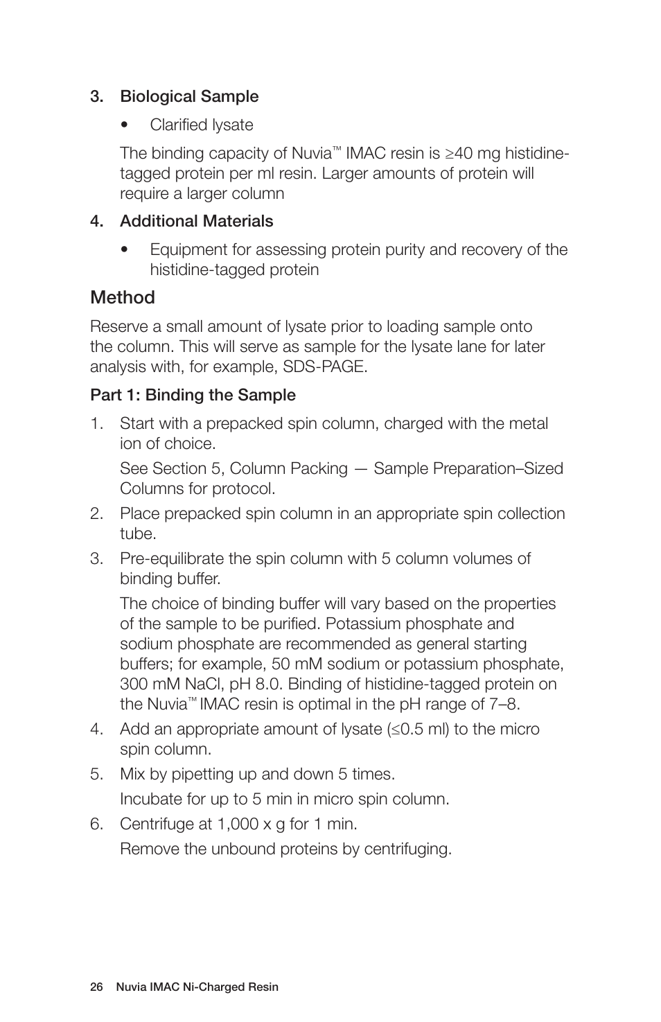 Bio-Rad Nuvia™ IMAC Resin User Manual | Page 30 / 40