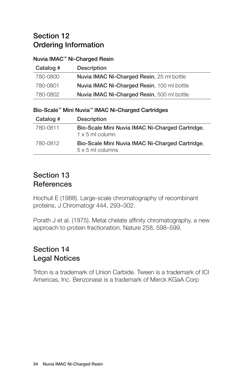 Bio-Rad Nuvia™ IMAC Resin User Manual | Page 38 / 40