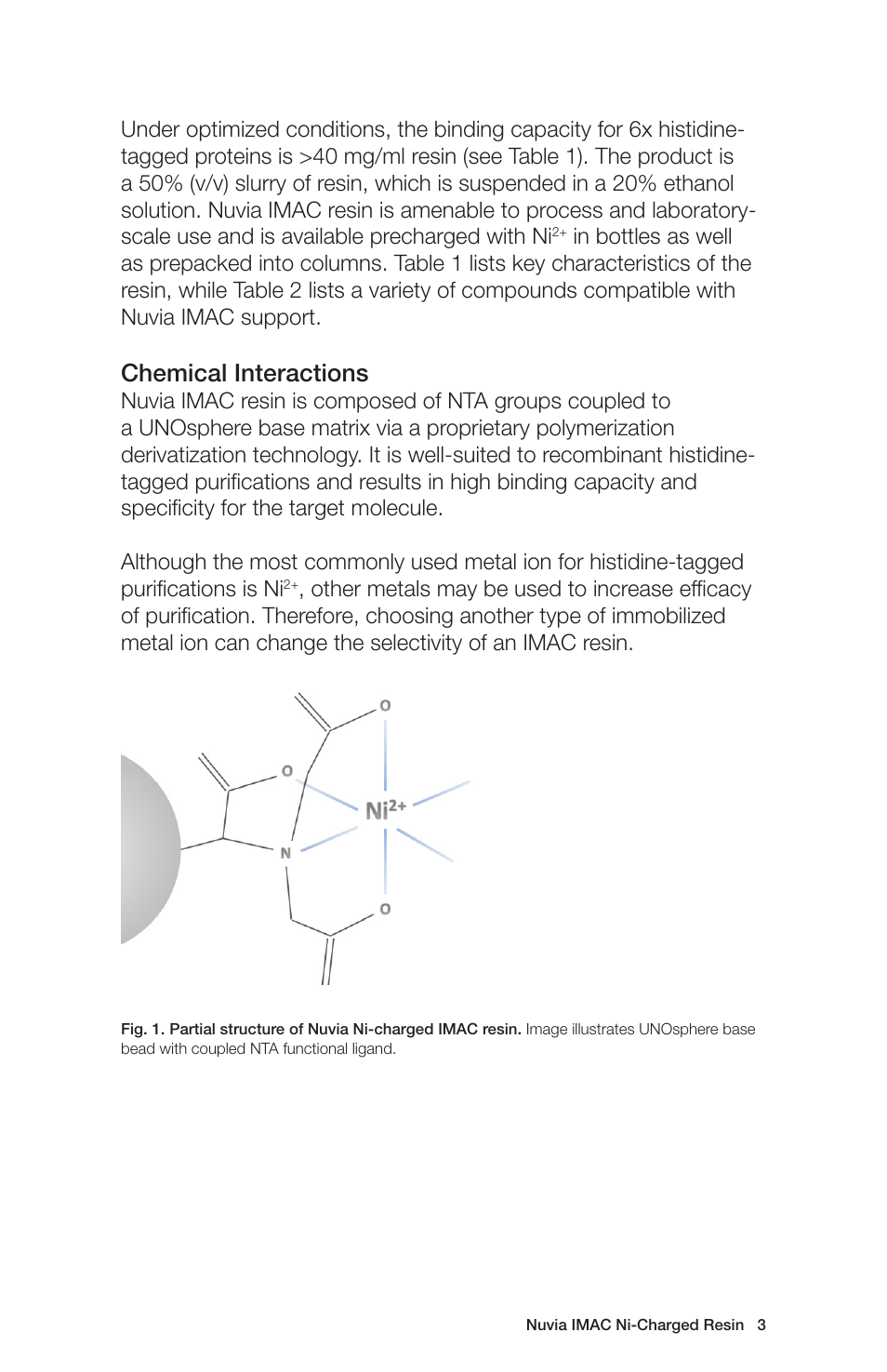 Chemical interactions | Bio-Rad Nuvia™ IMAC Resin User Manual | Page 7 / 40