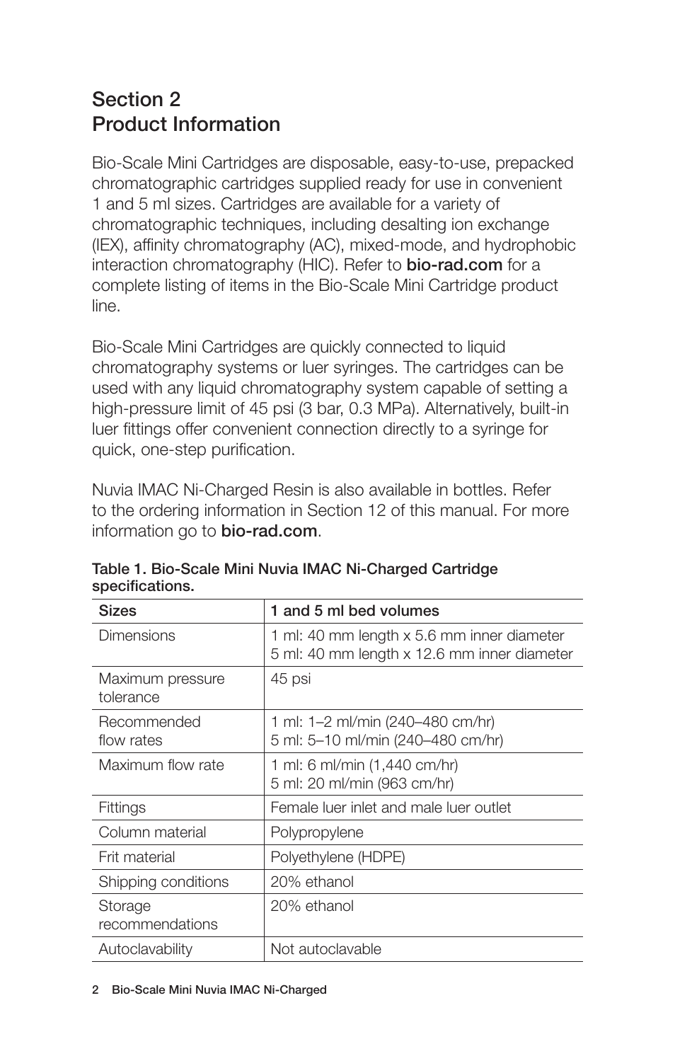 Bio-Rad Nuvia™ IMAC Resin User Manual | Page 6 / 24