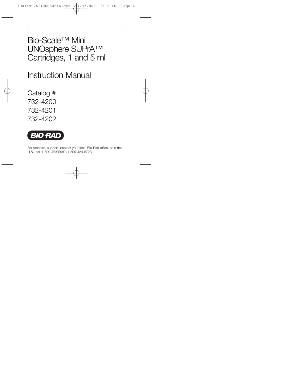 Bio-Rad Bio-Scale™ Mini UNOsphere SUPrA™ Affinity Cartridges User Manual | 32 pages